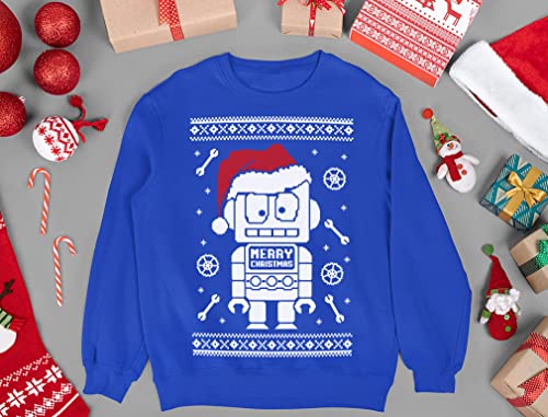 Tstars Robot Santa Ugly Christmas Sweater Kids Sweatshirt Train Long Sleeve T-Shirt4