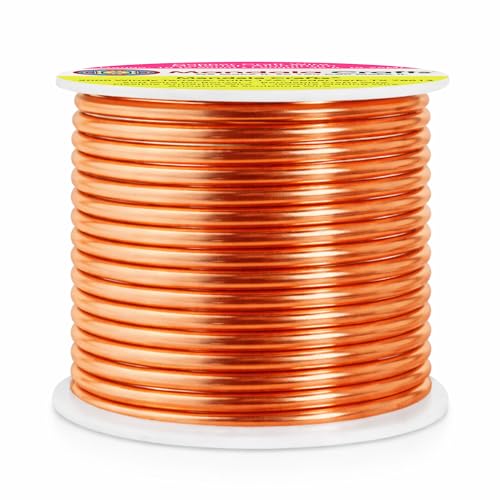 Image of Mandala Crafts 10 Gauge Anodized Aluminum Craft Wire for Jewelry Making - 32 FT Colored Flexible Copper Tone Wire - Bendable for Bonsai Armature Crafting Sculpting