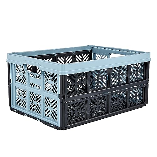 keeeper Stabile Klappbox Ida, Stabiler Kunststoff (PP), 48 x 35 x 23 cm, 32 l, Nordic Blue