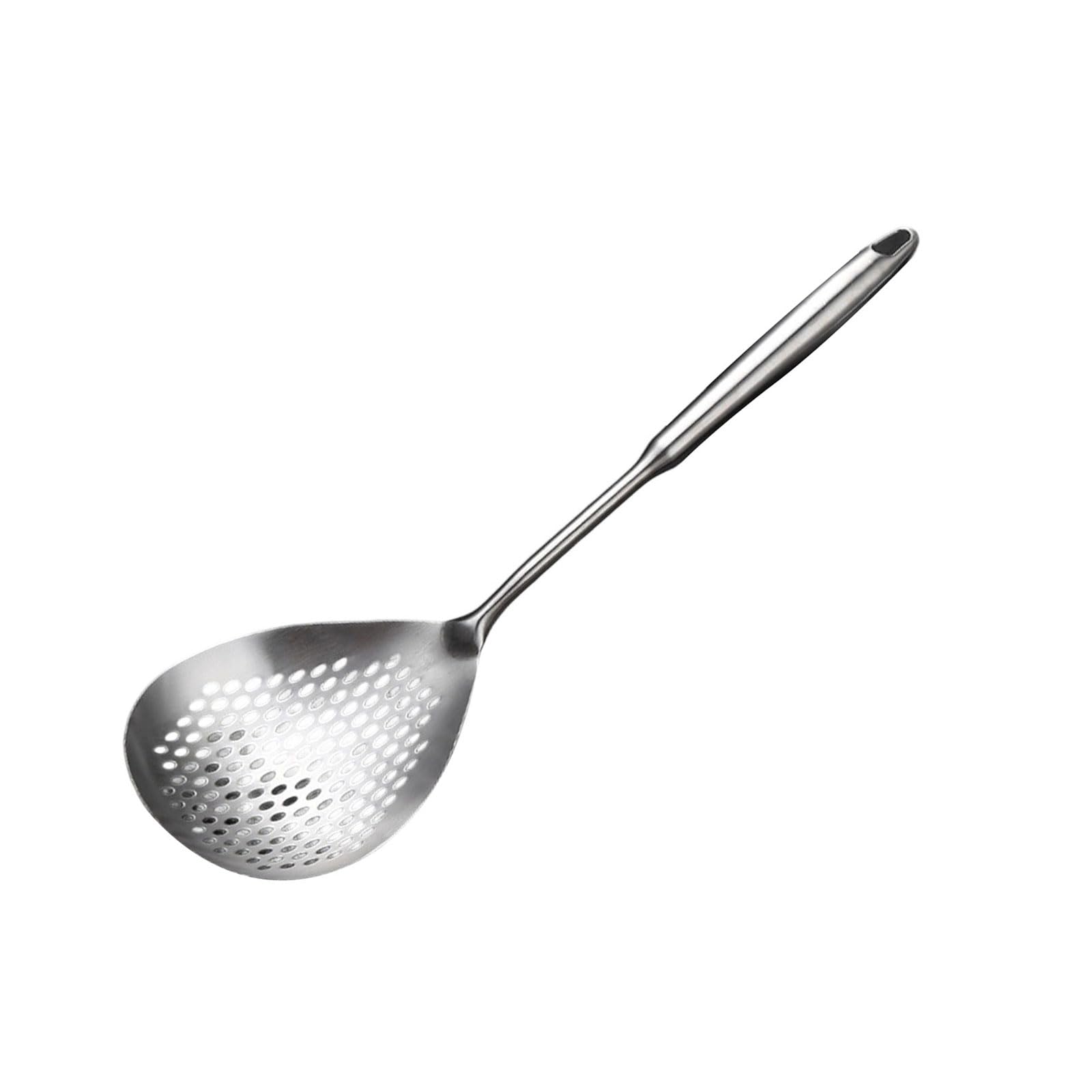 TFAOYS Large Stainless Steel Strainer Ladle for Cooking and Draining Handle Slotted Spoon Kitchen Accessories Strainer Ladle