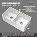 TUKTUK Farmhouse Sink 33 x 18 Inch 50/50 Fireclay Apron Front Farm House White Kitchen Sink Double Bowl Undermount Reversible Heavy Duty Porcelain Kitchen Basin with Modern Accessory Kit