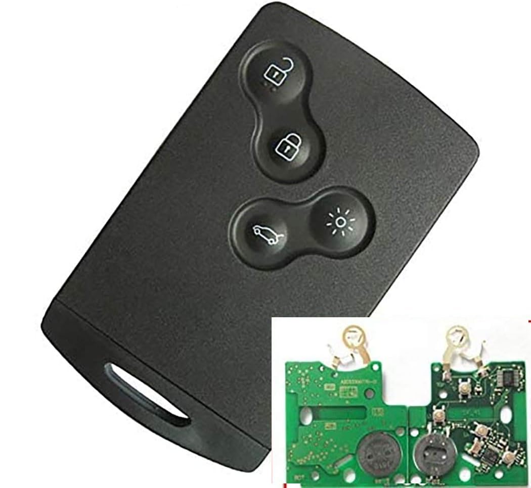 Smartcard 4 botones Tarjeta completa con electrónica programada compatible con Koleos Zoe Megane Latitude Laguna Fluence Scénic Grand Scénic 433Mhz PCF7952 ProPlip