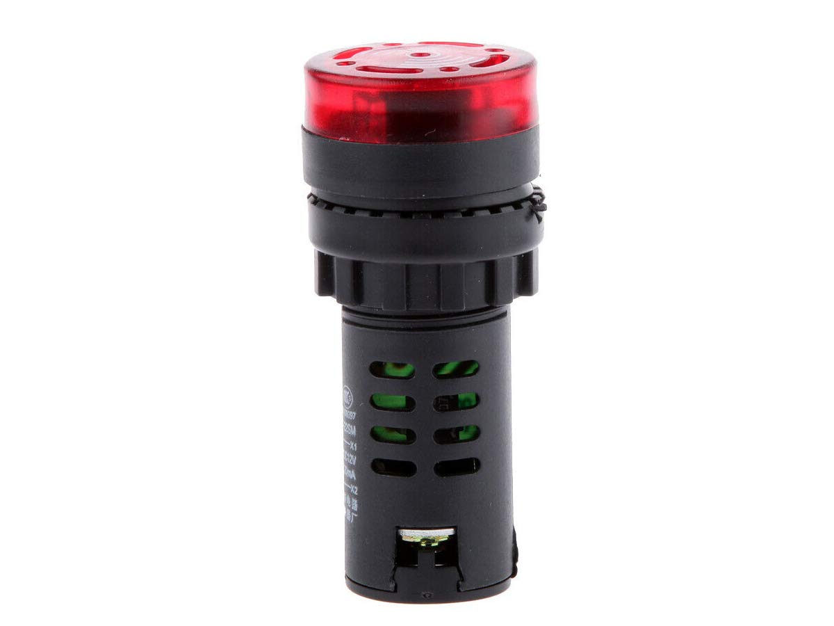 AA0012R 10 Pezzi Indicatore Led Rosso 12V AC/DC Buzzer Allarme Acustico Da Incasso Foro 22mm