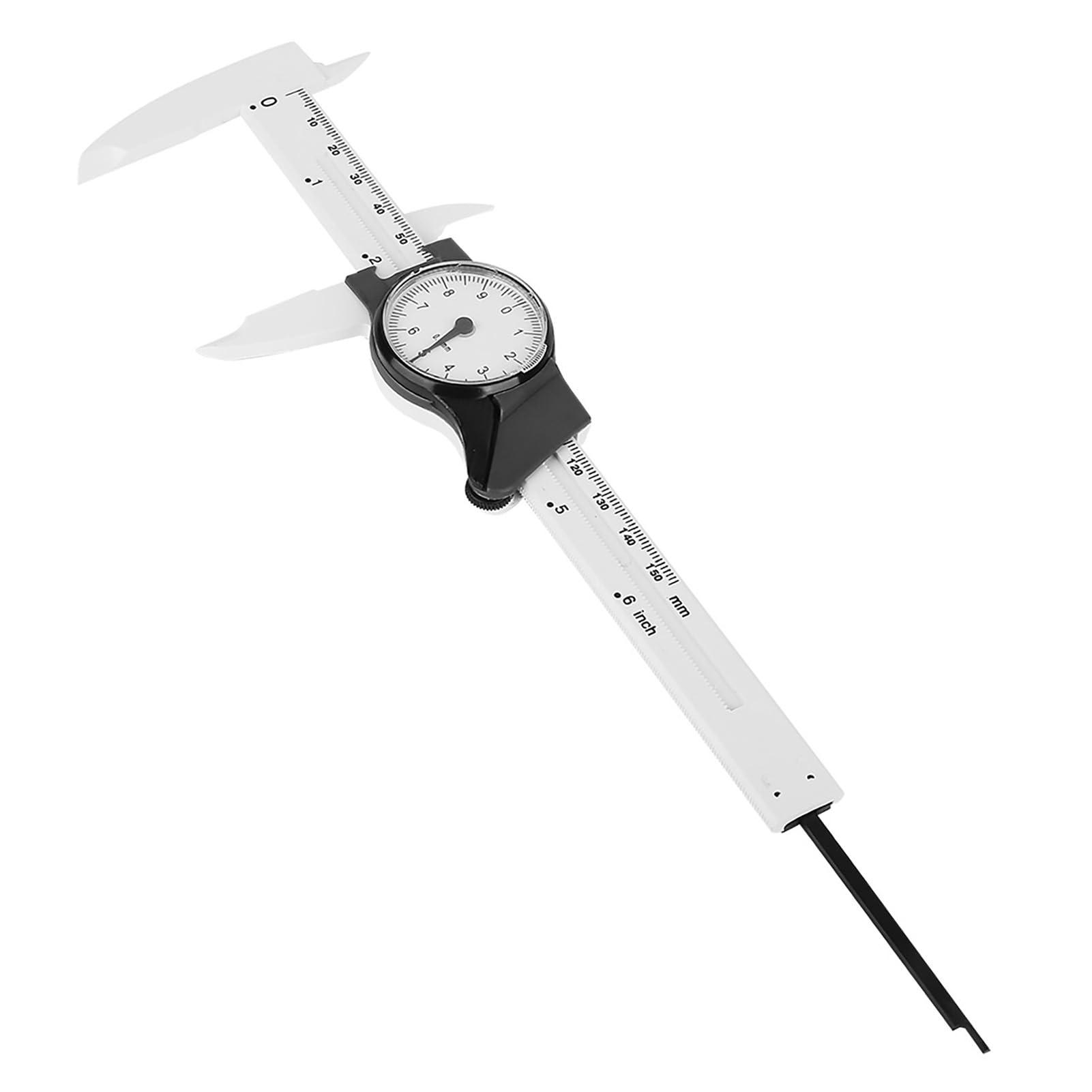 quadrante in plastica calibro a corsoio righello strumento di misura professionale misura 150 mm bianco giallo (Culnflunc5Z-01)