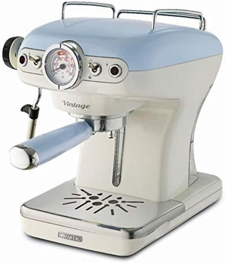Ariete 1389 Caffè Espresso Vintage - Macchina Per Caffè Espresso Per Polvere O Cialda Ese, In Colore Celeste Pastello 156 Tostapane Di Design A 4 Fette, 6 Livelli Di Tostatura, 1600 W Ariete 1389 Caffè Espresso Vintage - Macchina Per Caffè Espresso Per Polvere O Cialda Ese, In Colore Celeste Pastello 156 Tostapane Di Design A 4 Fette, 6 Livelli Di Tostatura, 1600 W