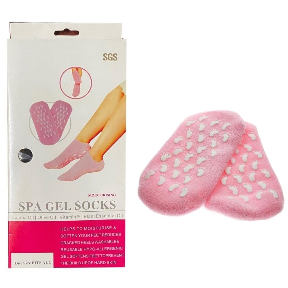 Spa Gel Socks Pair Moisturize Skincare Gel Therapy Treatment Reusable Socks; Cracked Skin Repair Moisturizing For Dry Feet; Vitamin & Whitening Exfoliating Winter Care-image-24