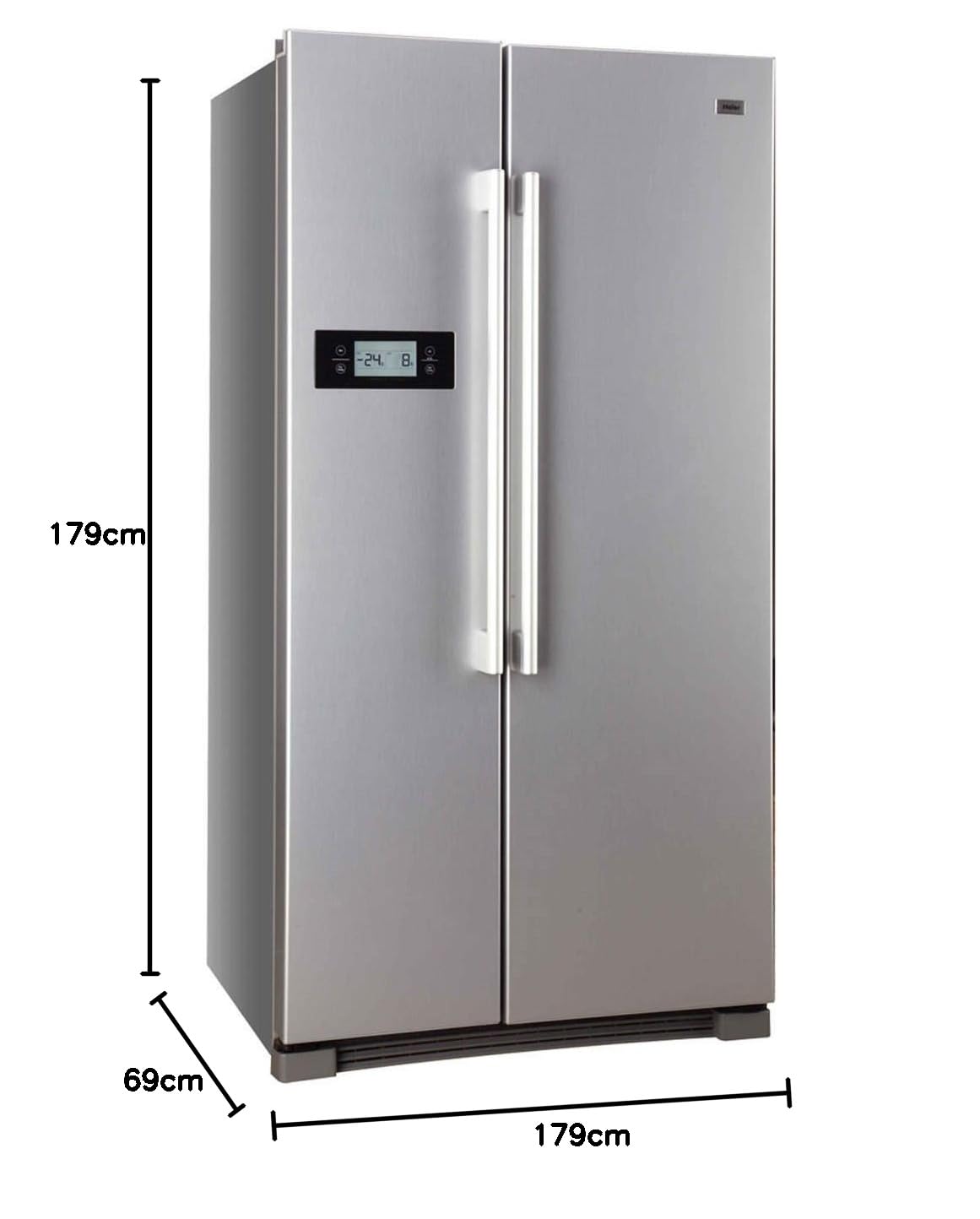 Haier HRF de 628df6 de Side By Side/A +/179 cm Hauteur/449 kWh/an/380 l partie de refroidissement/199 L Partie Congélateur/Porte Écran, réglage facile, tout sous contrôle/edelstahllook