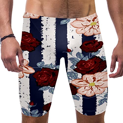 Bañador natación hombre secado rápido con patrón flores acuarela XXL