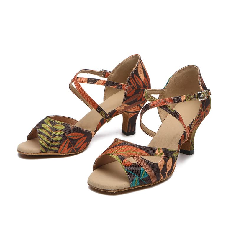 TINRYMX Women's Latin Dance Shoes Ballroom Salsa Professional Practice Colorful Dance Shoes,Model-YCL5192