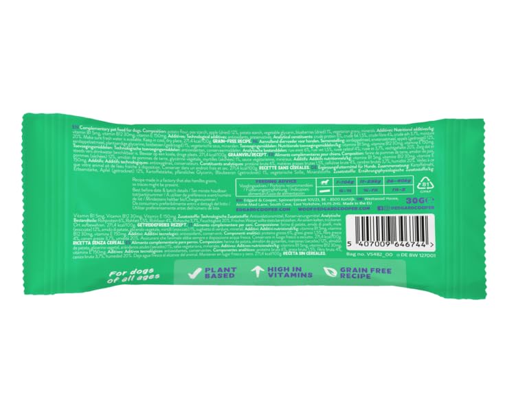 Edgard Cooper Natural Dog Treats, Apple Keep It Up Bar, 24 x 30g bar, Grain free, Plantbased Dog Treats - Image 3