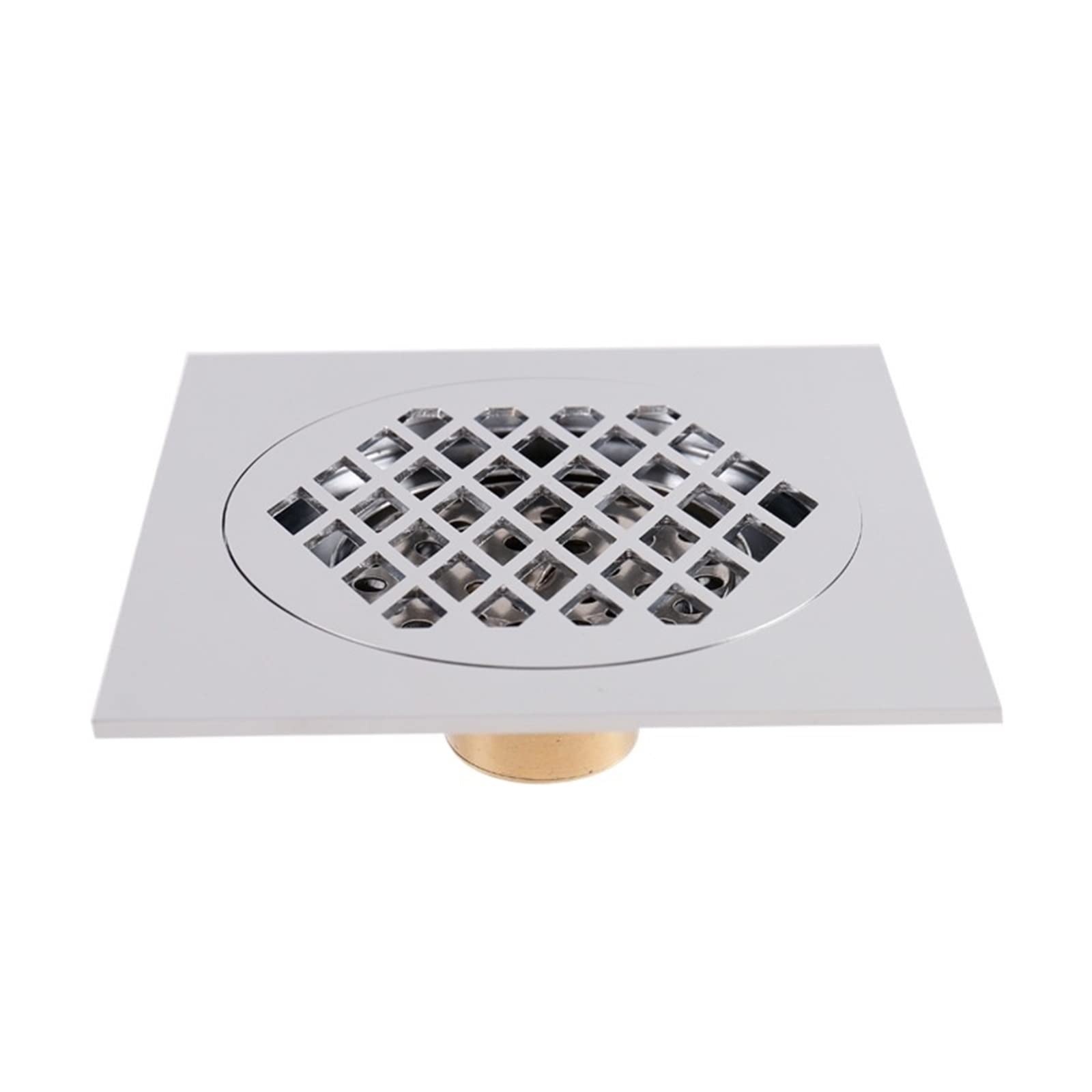 Siphon de sol en laiton antique 15x15 cm pour douche chic