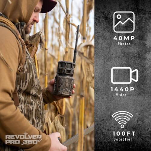 Image of Stealth Cam Revolver Pro 2.0 360 Degree Cellular Camera 40MP, 1-6 Zone On-Demand and Live View, 0.4 Sec Trigger, Built in Memory, HD Photo and Video