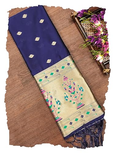 Image of DEVANGI Women's Woven Paithani Banarasi Silk Dupatta /Chunni For Women, Floral Print 1 Meter Wide and 2.3 Meter Length Printed Designer Dupatta /Chunni For Girls