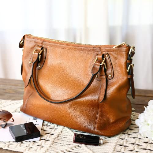 Kattee XB070 Genuine Leather Handbags Tote Shoulder Bag For Woman Satchel Designer Purse Top Handles Crossbody Bag Large Capacity thumb #5