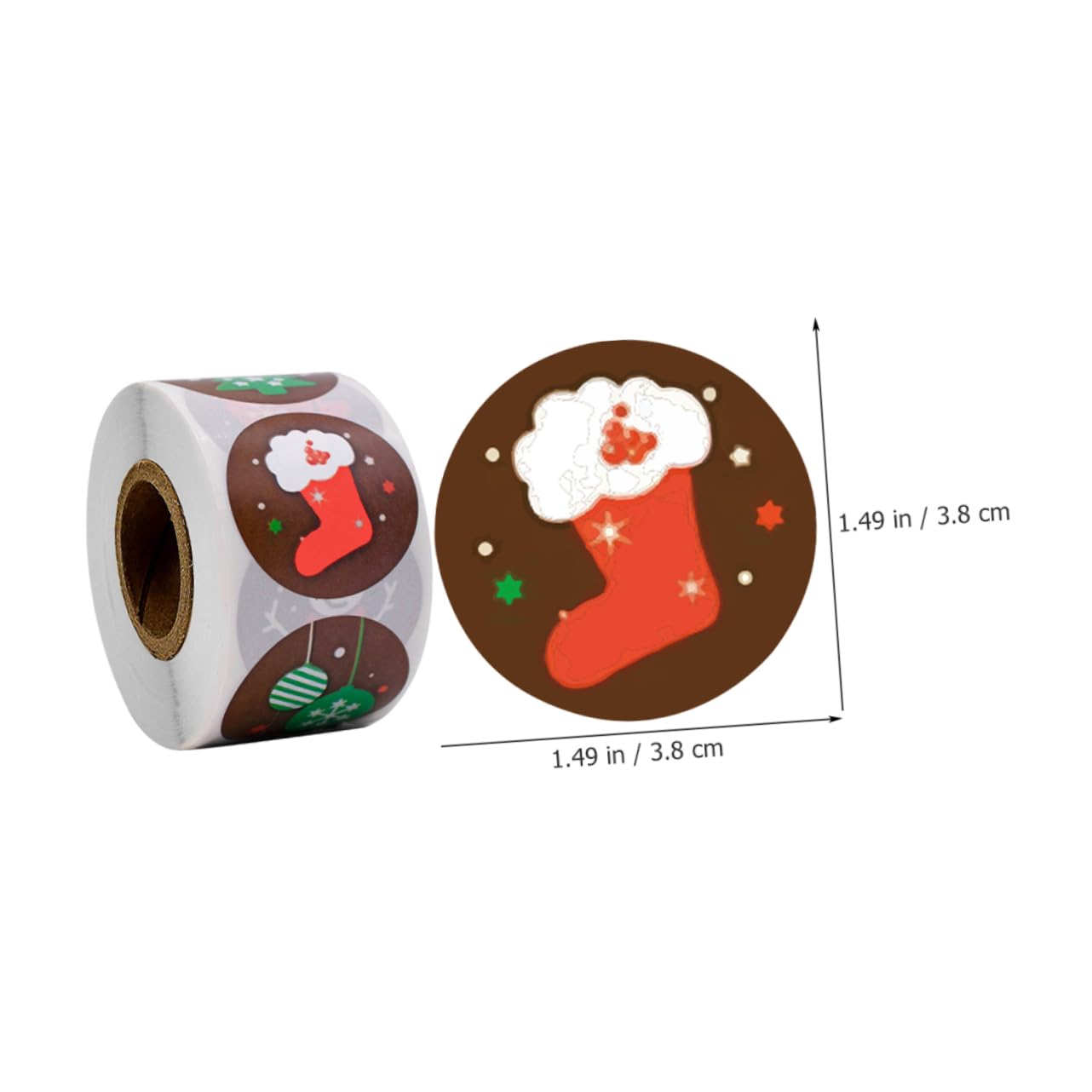 VALICLUD 5 Ensembles Jouets D'autocollant De Noël Décorations Autocollants Ronds De Noël Sachet Confiserie Autocollants De Autocollant D'étiquette Décorative 2 Rouleaux*5