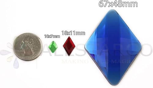 Miniatura 5 de Allstarco Diamantes de imitación acrílicos de diamantes de imitación de 0433 x 0709in con parte trasera plana para hacer joyas joyas de disfraces