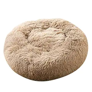 Indy Mall Pet Dog Sleeping Bed Indoor Pet Round Cozy Comfort Bed Nest Camel-40cm