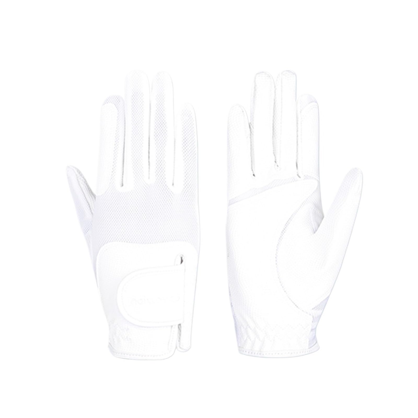 Generico Guantes de equitación ecuestre para adultos premium, competición blanca para jinetes, protección de manos antideslizante para la gestión de riendas