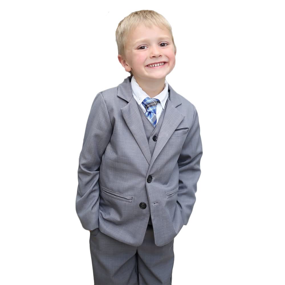 3-częściowe garnitury chłopięce slim fit, klasyczny chłopięcy, formalny garnitur, sukienka na wesele, ŻÓŁTY, 14 lat