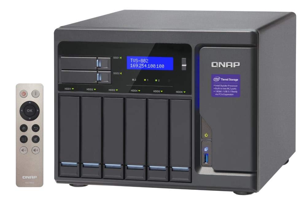 QNAP TVS-882-i5-16G, 6x 3.5” + 2x 2.5” drive bay, 16GB RAM, Powerful NAS (Network-attached Storage), Auto-tiering, Private Cloud, Backup, Data & Multimedia Centre
