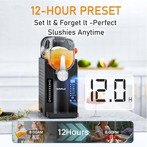 Slush-Maschine mit 2,5 l Fassungsvermögen, LED-Display, 6 voreingestellten Programmen und automatischer Reinigung – für Milchshakes, Margaritas, Cocktails, Frappé und Slush – Bild 8