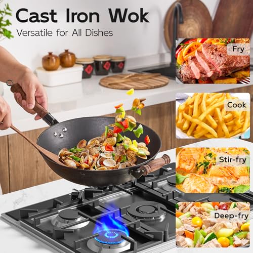Wok de hierro con tapa de vidrio y espátula miniatura 2