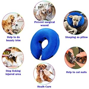 Katoggy Inflatable Dog Collar, Soft Dog Cone for Dogs After Surgery, Adjustable Blow up Donut E-Collars for Small Medium Large Dogs and Cats Katoggy Inflatable Dog Collar Soft Dog Cone for Dogs After Surgery Adjustable Blow up Donut E Collars for Small Medium Large Dogs and Cats