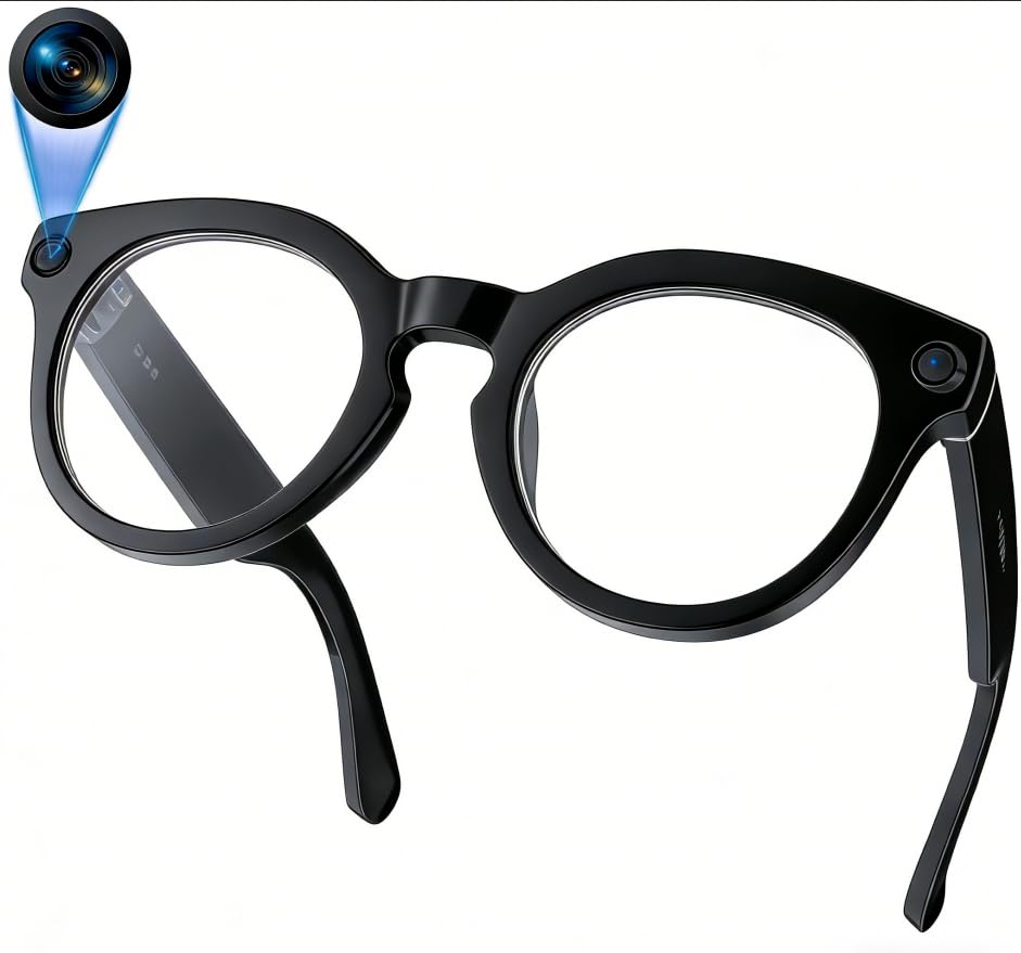 AI Smart Glasses with Camera 1200P Video Recording 8MP Camera Glasses Real Time Translation Voice Assistant Open-Ear Bluetooth