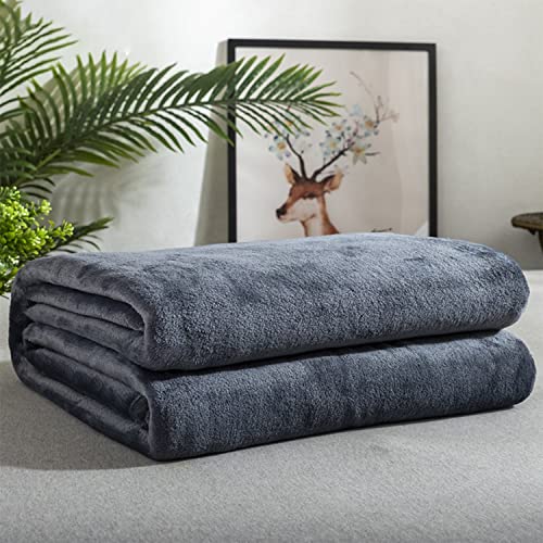 GREATOYAR Manta de Franela para Sofá,Manta de Franela para Cama,Manta para Mascotas,Mantas Ligeras,Extra Cálido,Sobrecama,Caliente,Transpirable,Gris,130X160cm