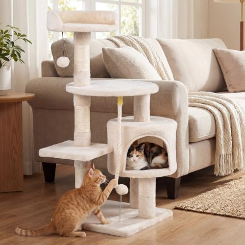 Torre para gatos de 36 pulgadas con rascador y plataformas miniatura 1