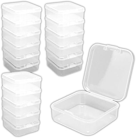 Amazon Empty Chair 小物用 収納ボックス 収納ケース 蓋付き 詰め替え容器 小分け ビーズ ネイルパーツ アクセサリー 5 3cm 5 3cm 2cm 18個 クリア 通販