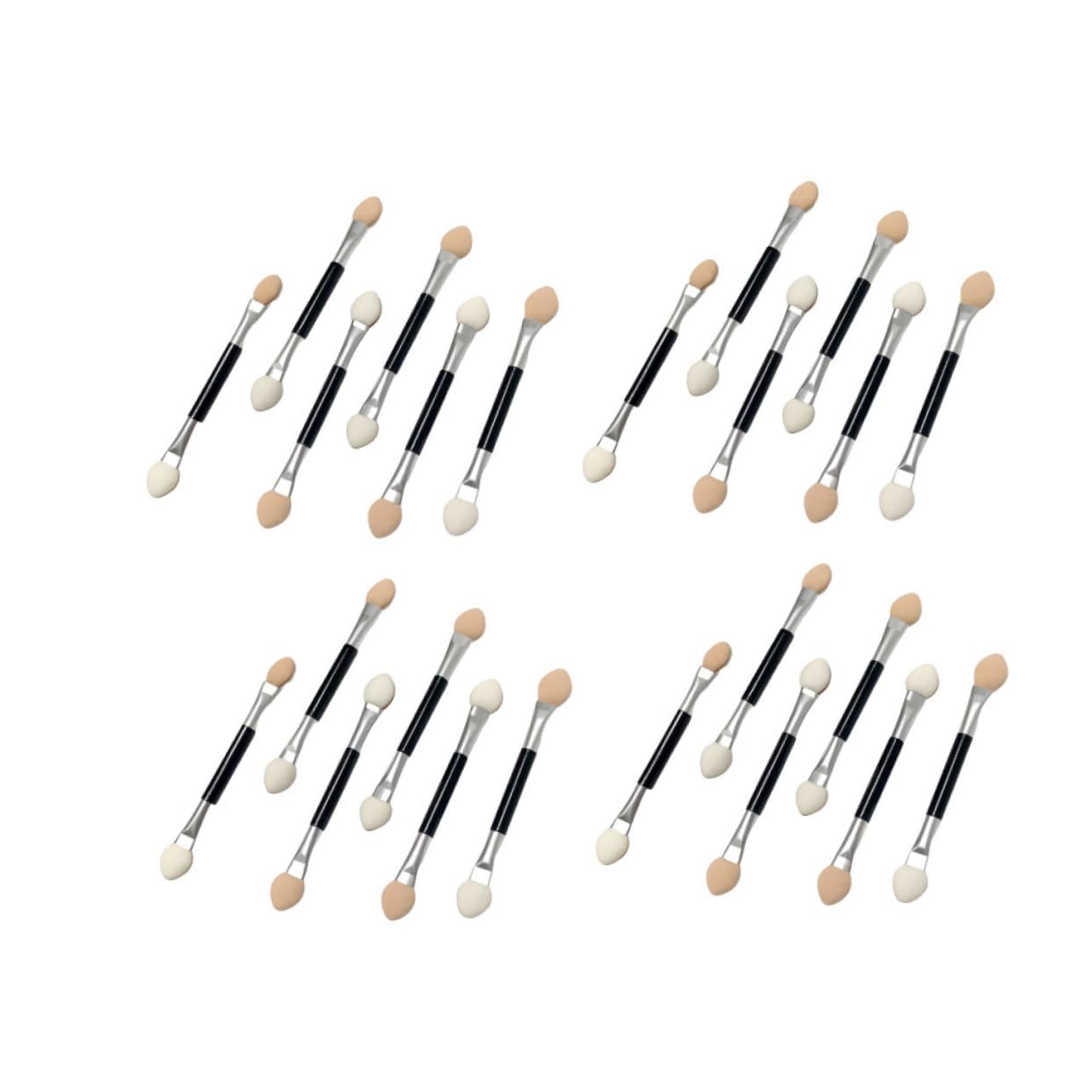 Angoily 30pcs Double-headed Eye Shadow Brushes Set Makeup Eye Brushes for Women Portable Eyeshadow Applicators Smooth Surface Latex Makeup Tools for Travel