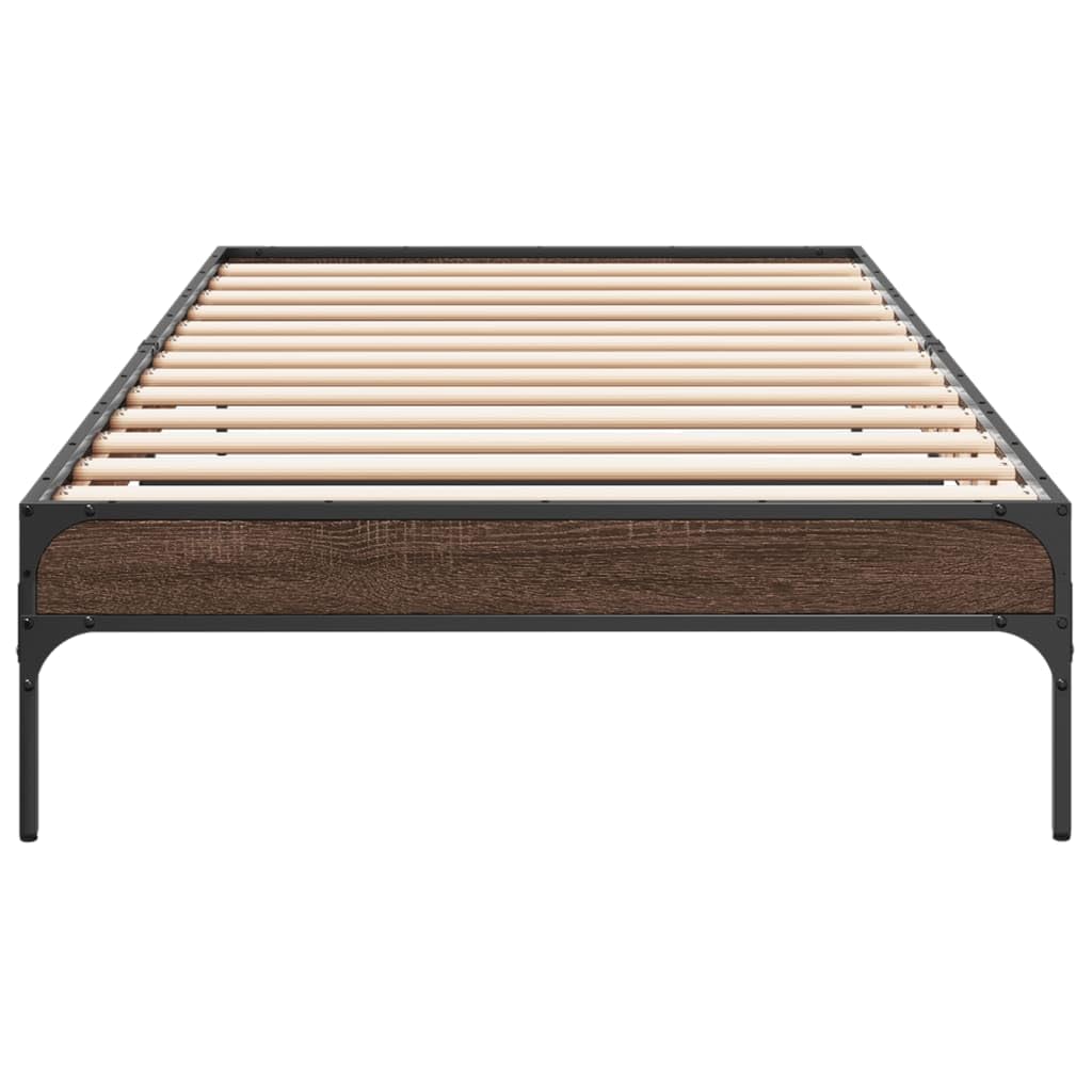 Materiał drewnopochodny ze stabilnymi metalowymi nóżkami Brąz 90x190 cm