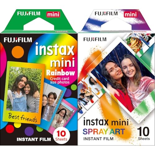 Fujifilm Instax Mini Rainbow   Película instantánea & Fujifilm Película instantánea Mini Film Spray Art, 10 Fotos
