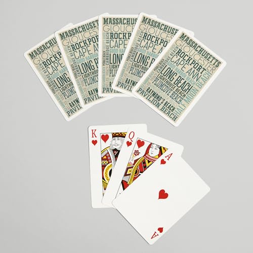 Baraja de Poker Massachusetts, Tipografía Azul, 52 Cartas miniatura 7