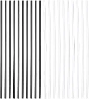 20 peças de marcadores laterais de escala de guitarra ABS 100 mm – Marcador de posição de escala branco e preto com pontos embutidos para guitarra, baixo, ukulele