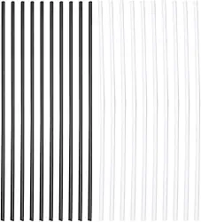 20 peças de marcadores laterais de escala de guitarra ABS 100 mm – Marcador de posição de escala branco e preto com pontos embutidos para guitarra, baixo, ukulele