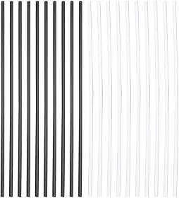 20 peças de marcadores laterais de escala de guitarra ABS 100 mm – Marcador de posição de escala branco e preto com pontos embutidos para guitarra, baixo, ukulele