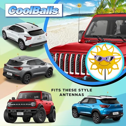Coolballs California Sunshine w/Purple Shades Car, Truck, SUV Antenna Topper/Antenna Ball