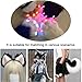 Rongdilawu Furry Paws LED Light Up Claws Therian Fursuit Gloves - Fluffy Faux Fur for Cat Fox Wolf Cosplay Halloween Costume Party