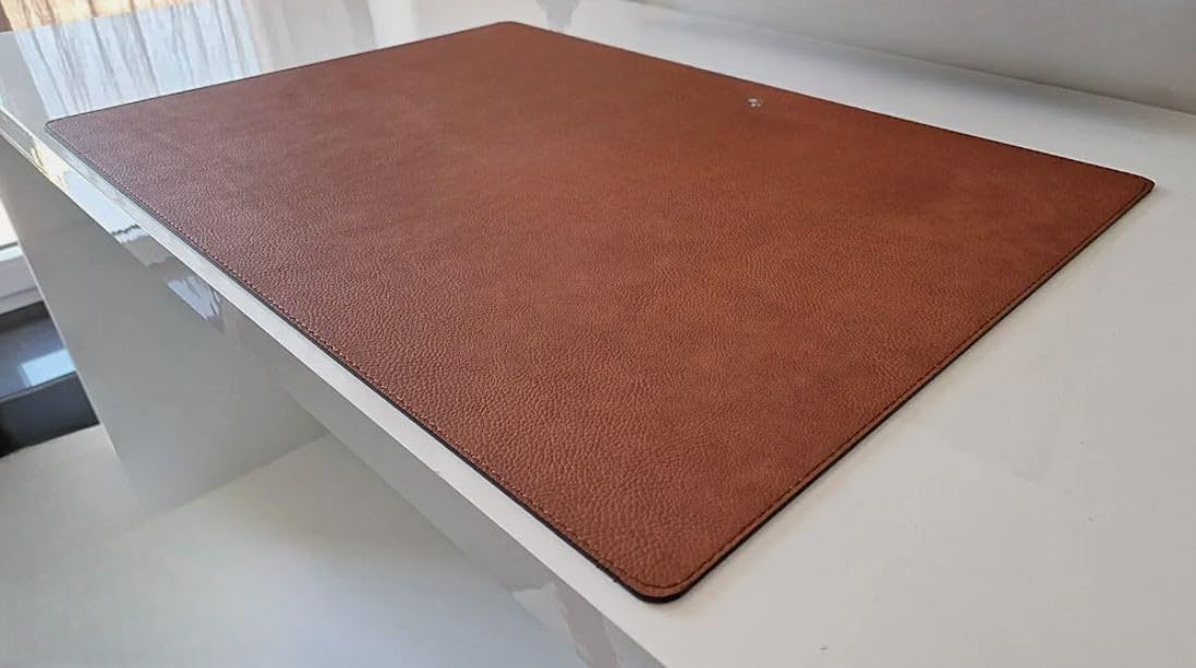 PM Schreibtischunterlage Just Leder mit Mauspad in 3 Grössen und in 7 Farben (Cognac Braun, 60cm x 40cm)