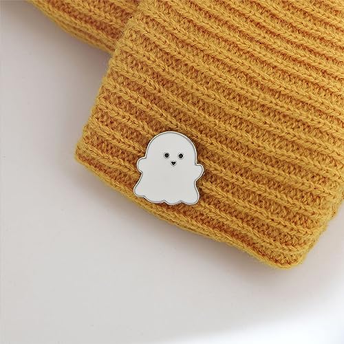 Image of Super Cute Small White Ghost Brooch Pin - Spooky Halloween Decoration for Bag, Lapel, Costume