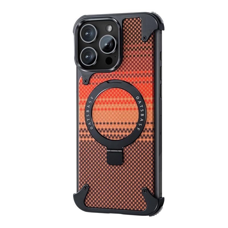 Coque magnétique iPhone 16 Pro Max en fibre de carbone ultra fine or