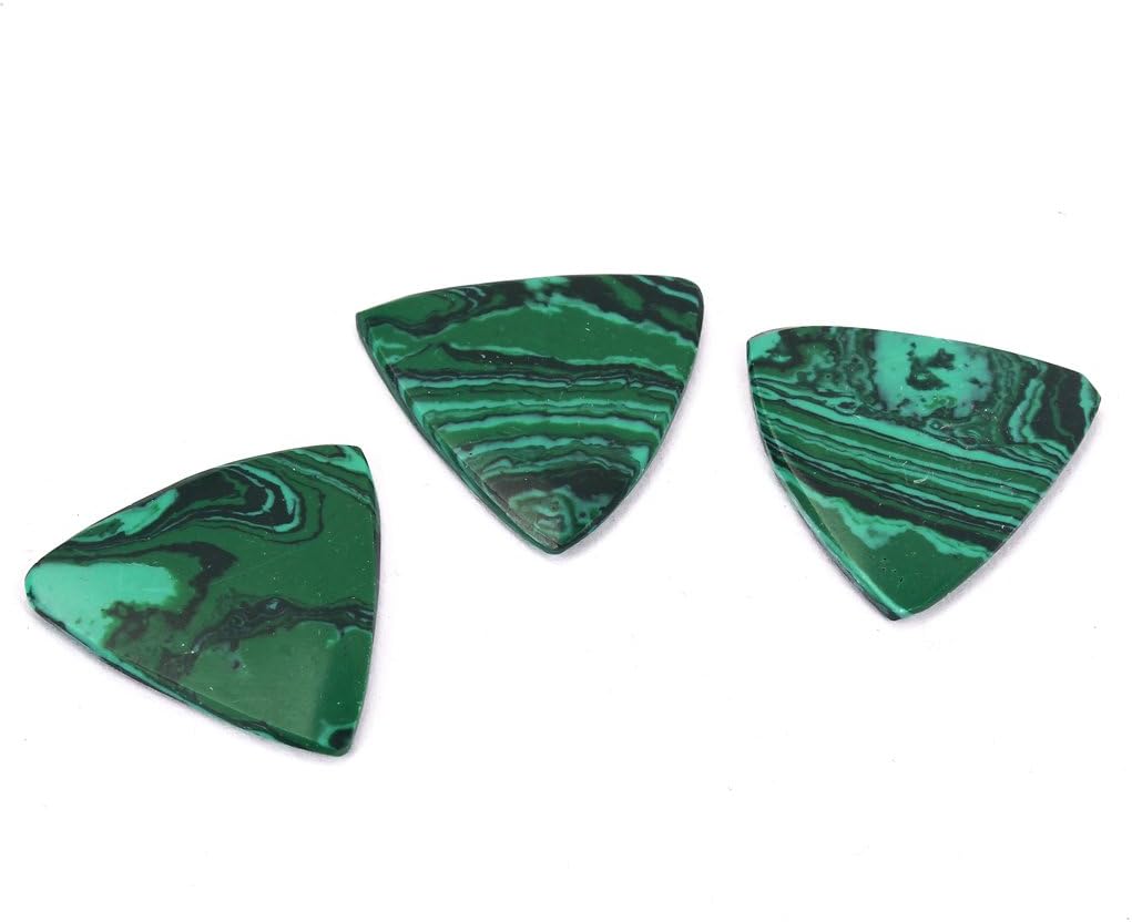 Alnicov Guitar Picks Natural Stone Plectrums Picks for Bass Guitar Ukulele Accessory Set of 3, Blue, 28 x 26 x 2 millimeter - Image 3