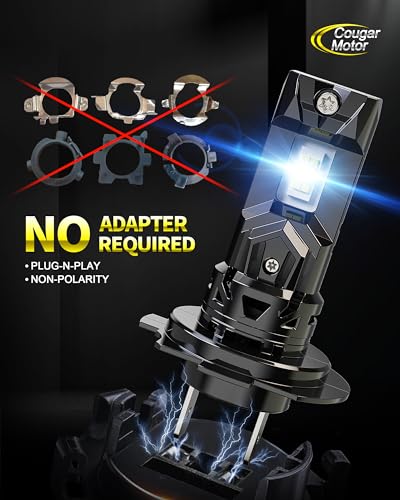 Image of Cougar Motor H7 Fog Bulbs, New Upgraded H7 1:1 size No Required Adapter Auxiliary Light Off-Road Non-polarity Quick Installation, Pack of 2