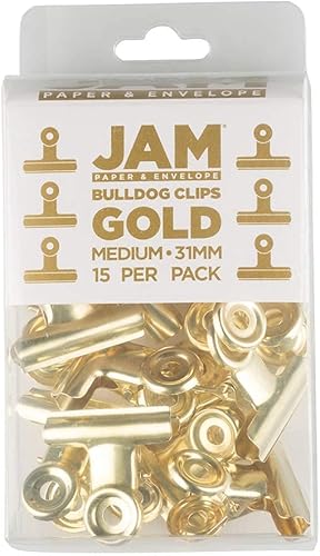 Miniatura 10 de JAM PAPER Clips de metal Bulldog - Mediano - 1.220 in - Rojo - 15Pack