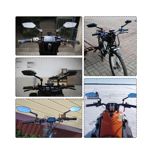 Espejo retrovisor bicicleta transparente ajustable con reflector giratorio 5