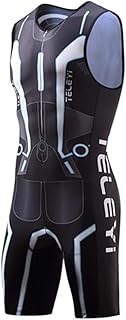 WeimoMonkey Men Triathlon Tri Suit Padded Compression Running Swimming Cycling Skinsuit Black XL