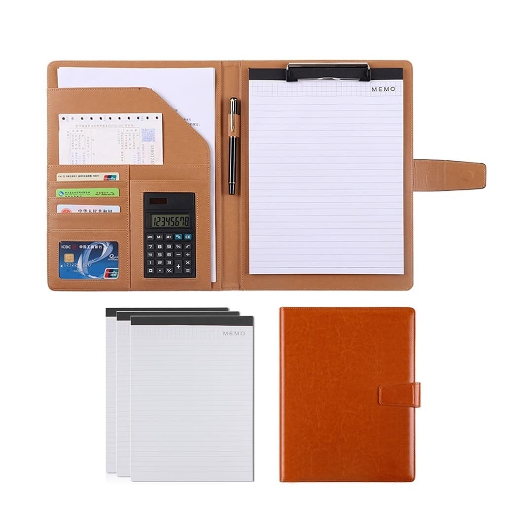 A5 Echt lederen organizer, A5-documententas, notitieboekhouder, notitieblok, lederen planner (cognac