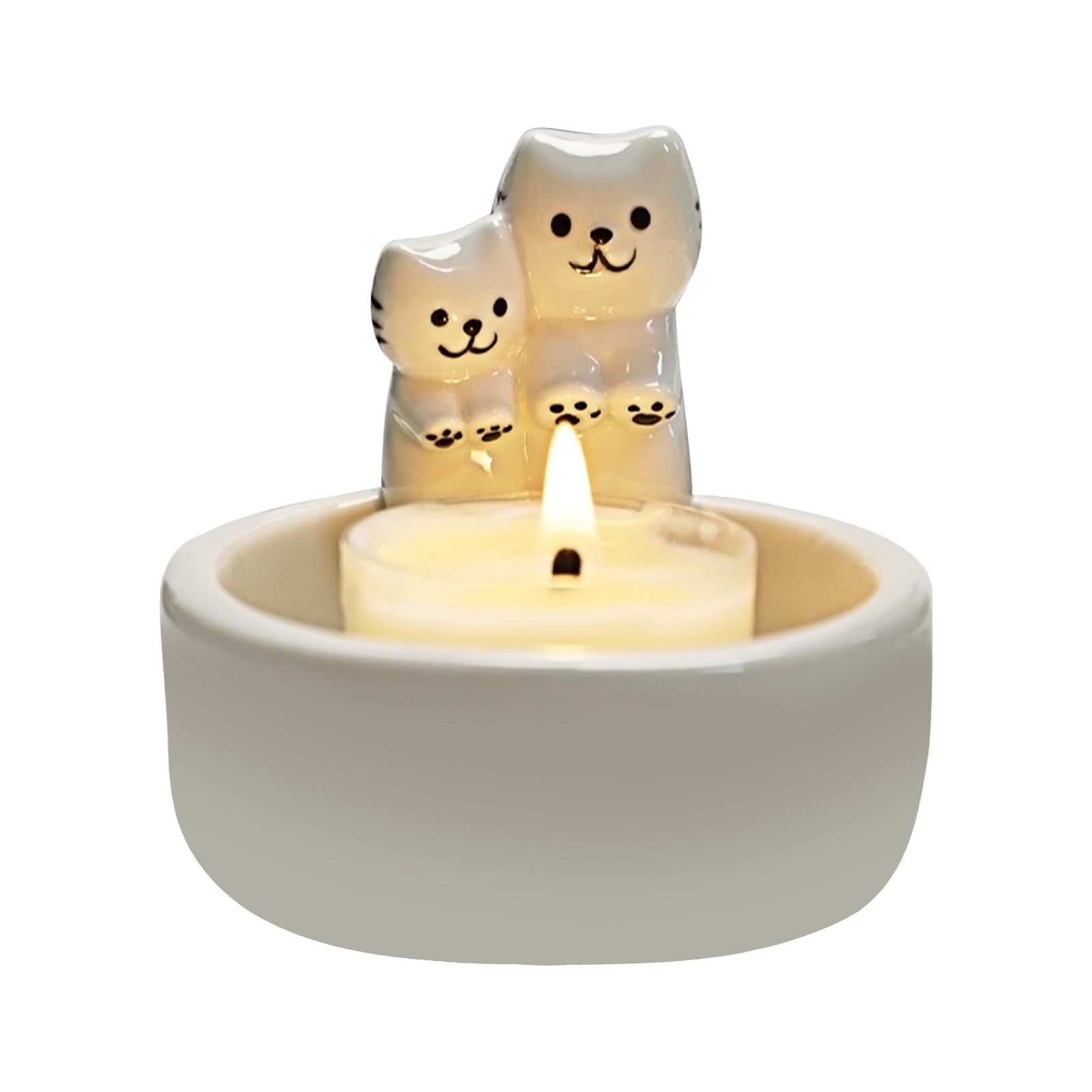 Dranng Portavelas Con Patas Calentadoras De Gato | Resistente Soporte De Vela De Gato Resistente Altas Temperaturas, Lindo Soporte De Luz Perfumado, Para Niña, Amante De Los Gatos